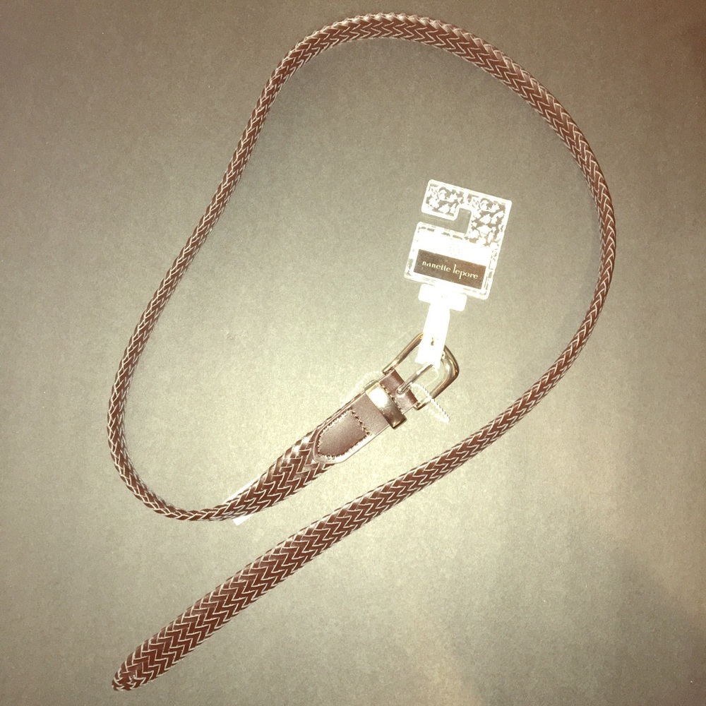 NWT XL Brown Braided Leather Belt